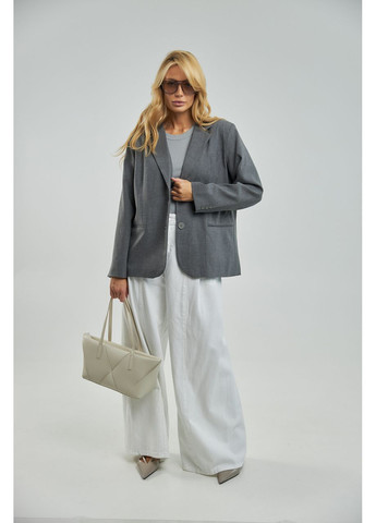 Серый женский классический женский пиджак с английским воротником Lurex - демисезонный
