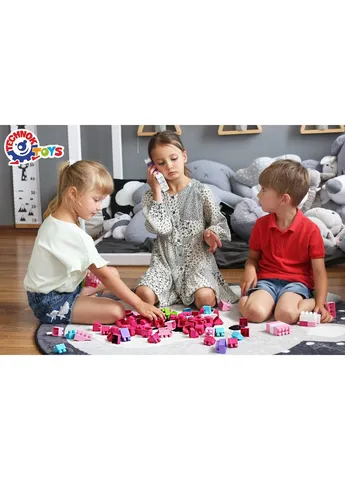 Дитячий конструктор Building Blocks 90 деталей рожевий 6535 ТехноК (388964128)