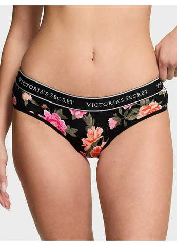 Трусики-хіпстер жіночі Logo Cotton Hiphugger Panty чорні Victoria's Secret (330829462)