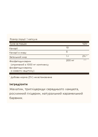 Добавка Phosphatidylserine 200mg - 60 softgels Solgar (280899422)