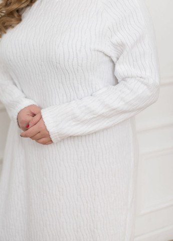 Белое повседневный, кэжуал, вечернее платье-макси из ангоры а-силуэт No Brand однотонное