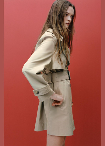 Водостійкий Zara тренчкот на гудзиках демісезон (325478581)