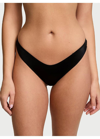 Чорний комплект жіночої білизни very sexy starstruck shine black (ліф 36c + трусики-стрінги m) Victoria's Secret