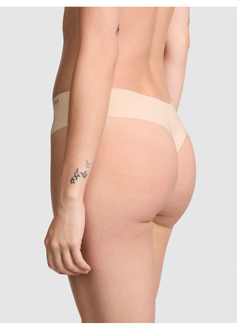 Бежевий демісезонний жіночі трусики-стрінги безшовні світло бежевіі, розмір s No Brand