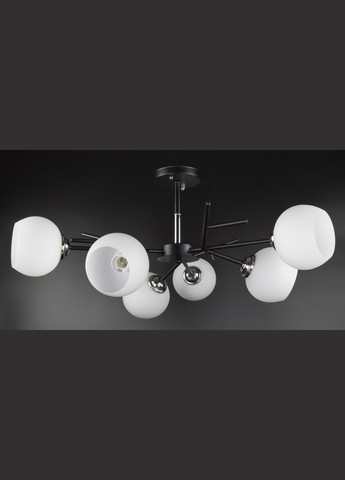 Люстра стельова на 6 лампочок 27068 Чорний 34х70х70 см. Sunnysky (364498104)