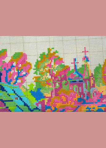 Набір для вишивання за нанесеною на канву схемою "Streetcar platform in the rain".AIDA 11CT printed,59*59 см Joy Sunday (313614614)