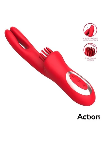 Подвійний вібратор з відростком для клітора Bilma Vibe Brushing Clit Stimulator Action (382853337)