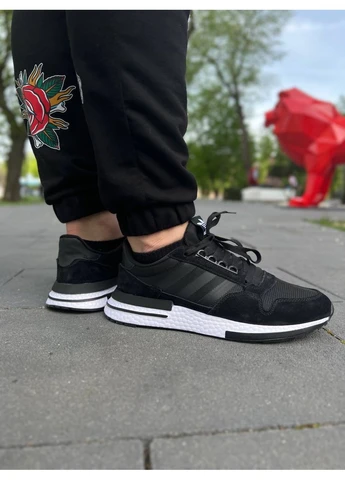 Білі кросівки чоловічі adidas zx 500 black/white адідас зх 500 білі демісезон No Brand