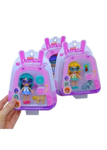 Лялька "Little Girl", 9 см, з тваринкою (фіолетова) DreamMakers (383039175)