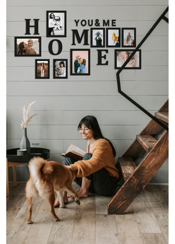 Декоративное панно на стену Коллекция рамок "Home" 95х51 см (рамки - 9х13 см - 5шт, 13х18 см - 4шт) Decart (360609440)