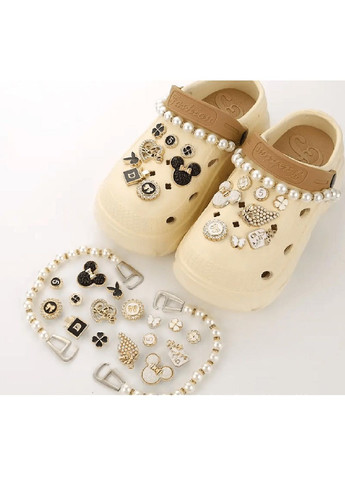 Набір джибітсів для жіночих кроксів з фігурками символами написами з ланцюжком з перлинами 18 елементів (479248-Prob) Unbranded (316493430)