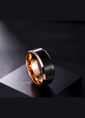 Кольцо из карбида вольфрама R-TU32-8-07 черное матовое с золотистым (Размер 7сша (наш ) ширина 8) Spikes (333698645)