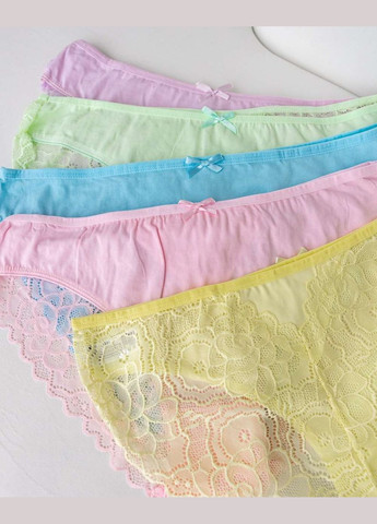 Кольорові труси із мереживом ззаду 5 шт. Nicoletta (322126736)