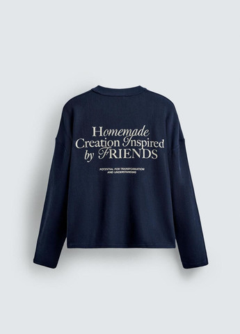 Синий свитшот Zara надпись (362699097)