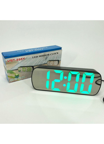 Часы настольные 895Y-4 USB с зеленым циферблатом, Настольные электронные часы с большими цифрами VST (365813293)