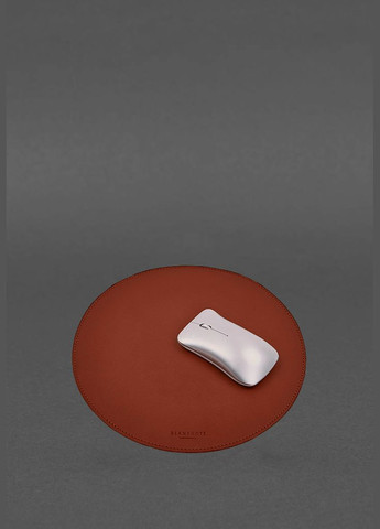 Круглый коврик для мышки из натуральной кожи светло-коричневый краст (A-028429) BlankNote (330144331)