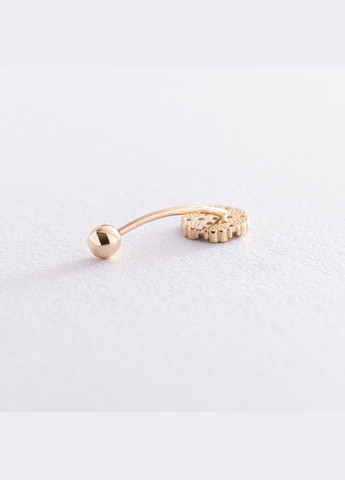 Золотий пірсинг в пупок Сердечка з фіанітами пир00242 Oniks (297222814)