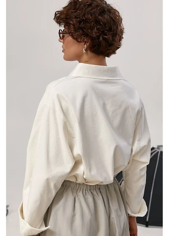 Молочная классическая рубашка Lurex