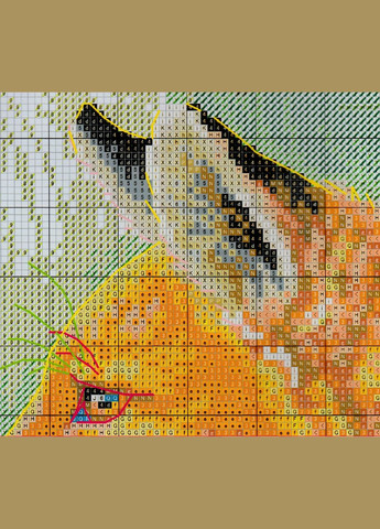 Набор для вышивания по нанесённой на канву схеме "Fox 6". AIDA 14CT printed 54*42 см Joy Sunday (313613486)
