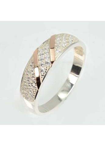 Серебряная кольца с золотыми вставками Silver Style (367112788)