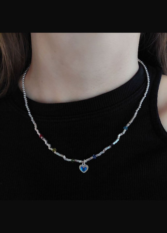 Колье с кулоном сердце и цветными вставками DeKolie (296481775)