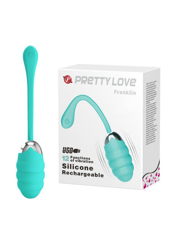 Виброяйцо силиконовое 12 режимов вибрации зарядка USB светло зеленый Baile Franklin Pretty Love (317747586)