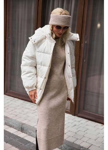 Молочная куртка-пуховик 3675 серый Triko Bakh