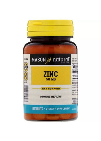 Zinc 50 mg 100 Tabs Mason Natural (288050808)