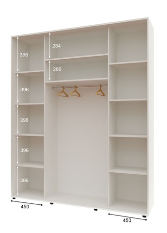 Шкаф-купе трехдверный Комфорт Мебель 180*60*210 см Белый 3 двери ДСП Макси Комфорт Меблі (360452738)