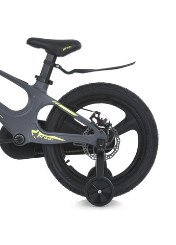 Дитячий велосипед 18 дюймів сірий двоколісний для дітей від 5 років з кошиком та гальмами PROF1 (368756875)