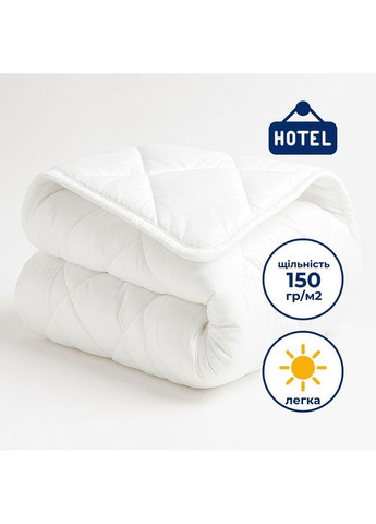Ковдра літня двоспальна 175х210 см антиалергенна біла легка для літа для готелів та дому IDEIA (275869377)
