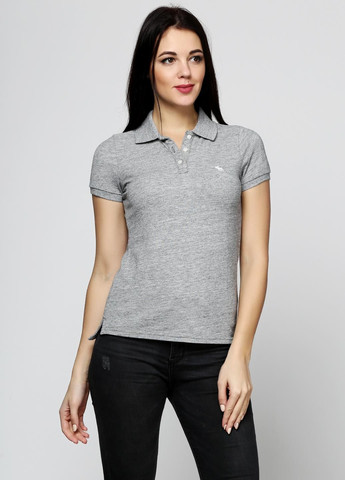 Женская серая футболка поло Abercrombie & Fitch