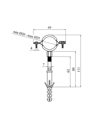 Хомут зі шпилькою у зборі 1/2" 20-25 мм металевий Karro (400040540)