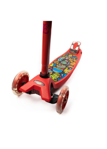 Самокат детский трехколесный MAXI JR 3-055-1-R со светящимися колесами, руль регулируется, iTrike (346531808)