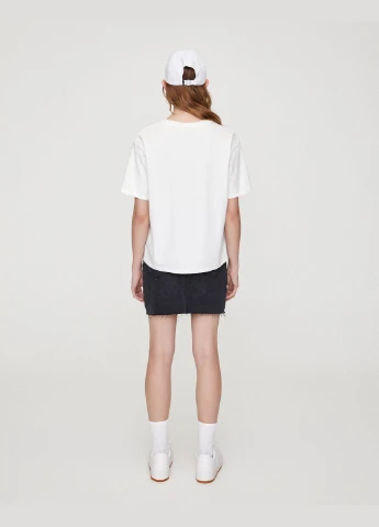 Футболка,білий з принтом, Pull & Bear - (337106613)