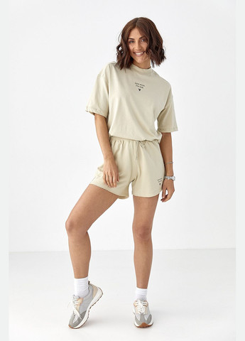 Летний спортивный костюм с шортами - серый цвет Lurex (340917710)