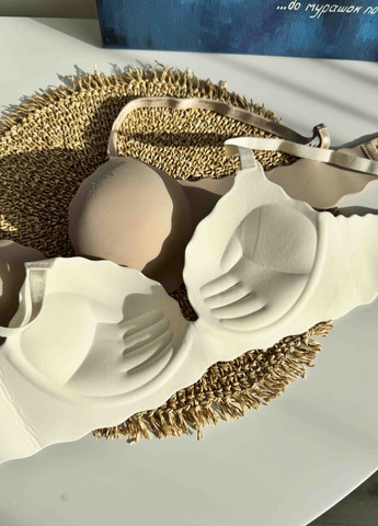 Коричневый бесшовный, без косточки бюстгальтер, поролон-корректор рука адама коллекции «отвага» капучино VIDCHUY