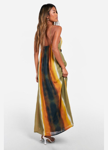 Комбинированное кэжуал платье Boohoo с абстрактным узором