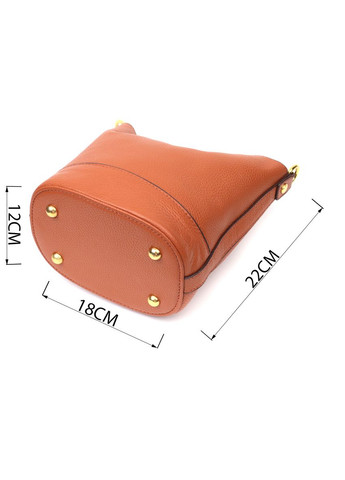 Небольшая женская сумка с автономной косметичкой внутри из натуральной кожи 22366 Коричневая Vintage (331906580)