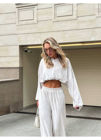 Велюровий костюм з прострочками по кофті з мраморного велюру | Заміри в описі DK/DL Мода без кордонів (361941900)