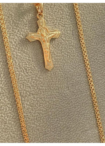 Позолочений Ланцюжок 45см, 50см, 55см + Хрестик. Позолота No Brand (358939812)