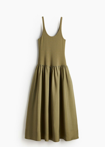 Оливкова (хакі) кежуал сукня H&M однотонна