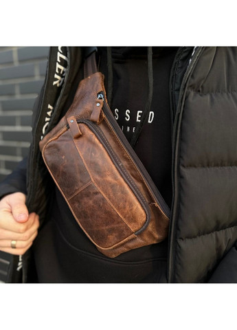 Чоловіча шкіряна сумка-бананка на пояс st leather (289456707)