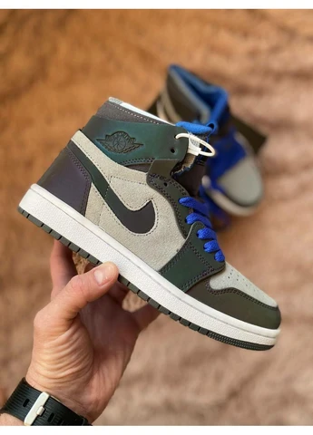Комбіновані кросівки чоловічі nike air jordan 1 high zoom air chameleon найк аір джордан демісезон No Brand