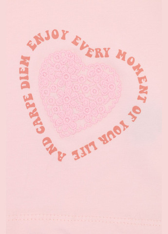 Светло-розовая летняя футболка с коротким рукавом для девочки цвет светло-розовый cb-00273659 ALG