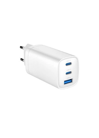 Зарядное устройство для (TA-UC-PDQC65-01-W) Gembird USB-A + 2xType-C (PD18W + QC3.0 27W) white (369878426)