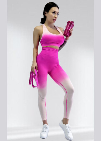 Костюм для фітнесу жіночий лосини пуш ап та топ LILAFIT (283324412)
