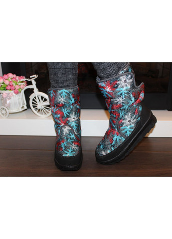 Бирюзовые сапоги дутики женские зимние No Brand на липучке