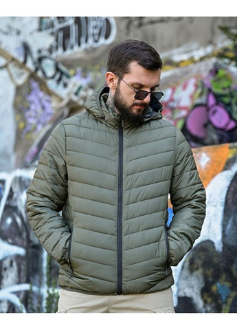 Оливковая (хаки) демисезонная мужская демисезонная куртка плащевка хаки Freedom