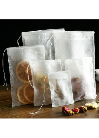 Фильтр-пакеты для чая, специй, кофе и бульона, пакетики для заваривания, одноразовые, с ниткой, 6х8 см, 100 шт No Brand (362961166)